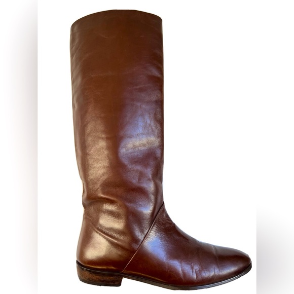 J. Peterman Shoes - J. Peterman Company Womens Size 8 Brown Tall Leather Riding Boot Made In Italy
